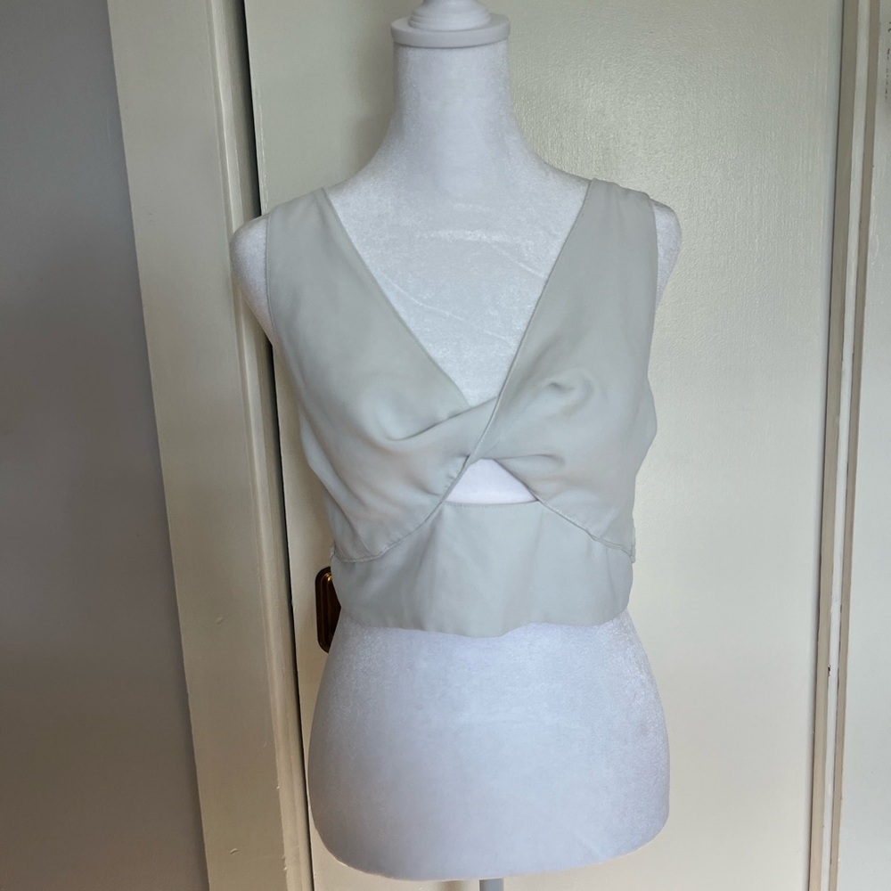 White Cut Out Crop Top